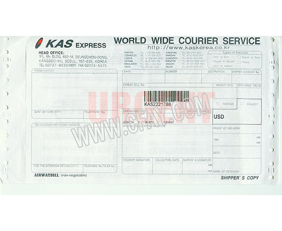 Air Waybill for Tracking Package